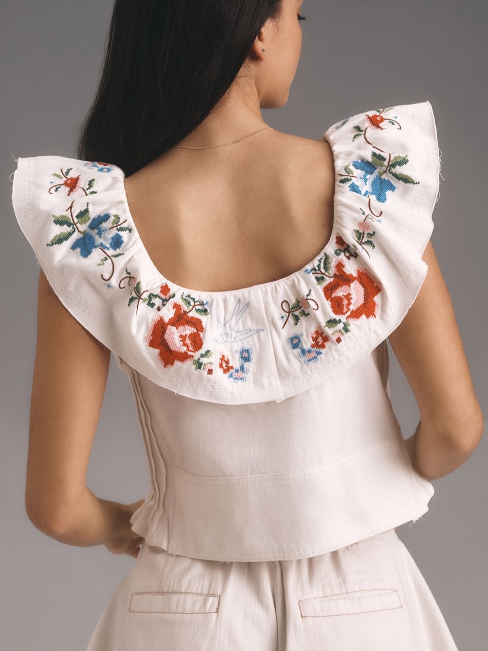 Pilcro Embellished Ruffle Collar Top - Picture 8 of 8